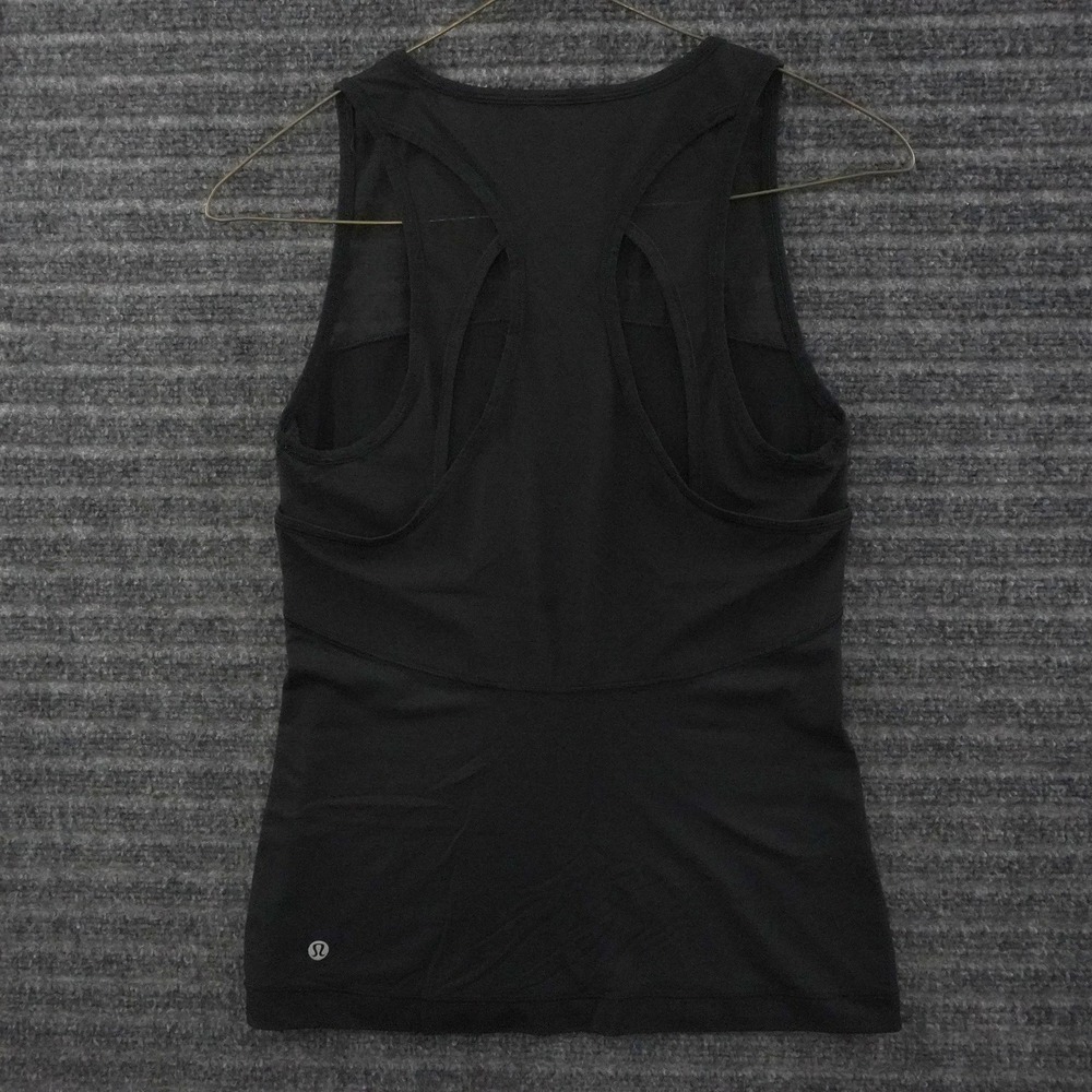 Lululemon Home Stretch Tank Top Womens 4 Black Panel Racerback Athletic Workout